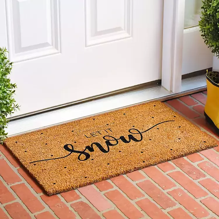 Let it Snow Polka Dot Coir Doormat>Kirklands Home Store