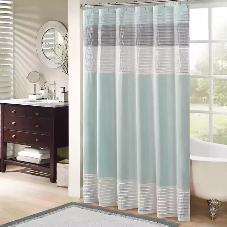 Light Colorblock Silky Shower Curtain>Kirklands Home Flash Sale