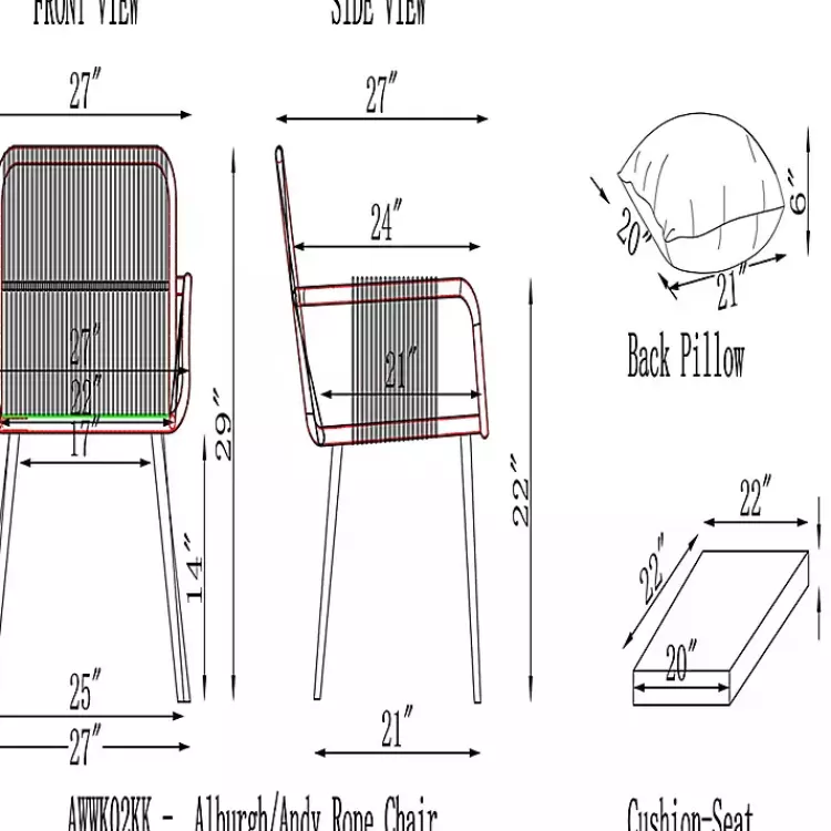 light_gray_rope_frame_pc_outdoor_arm_chair_set_7.webp Light Gray Rope Frame 2-pc. Outdoor Arm Chair Set>Kirklands Home Fashion
