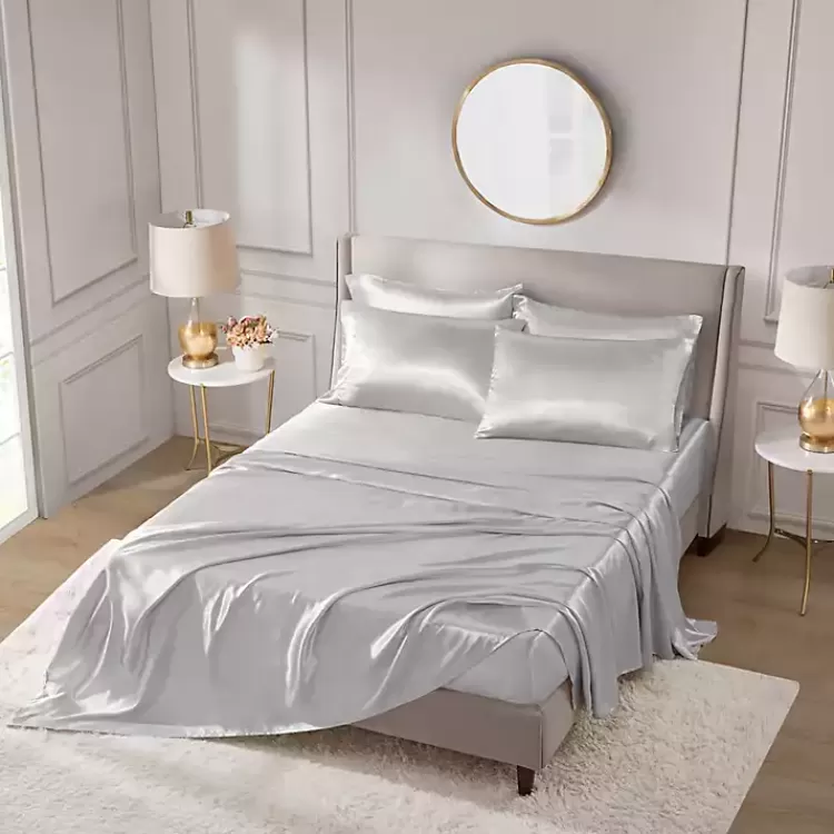 light_gray_satin_pc_california_king_sheet_set_2.webp Light Satin 6-pc. California King Sheet Set>Kirklands Home Best