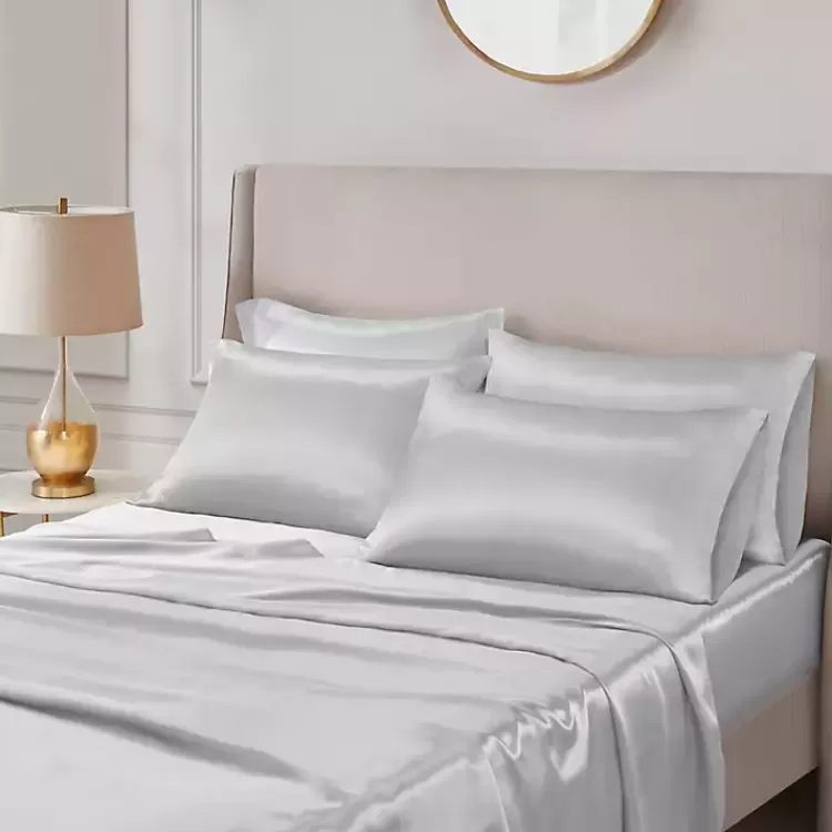 light_gray_satin_pc_california_king_sheet_set_3.webp Light Satin 6-pc. California King Sheet Set>Kirklands Home Best