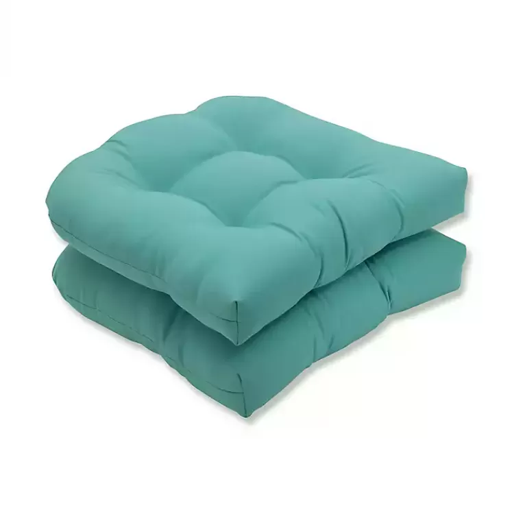 Light Teal Tufted Outdoor Chair Cushions, Set of 2>Kirklands Home Hot