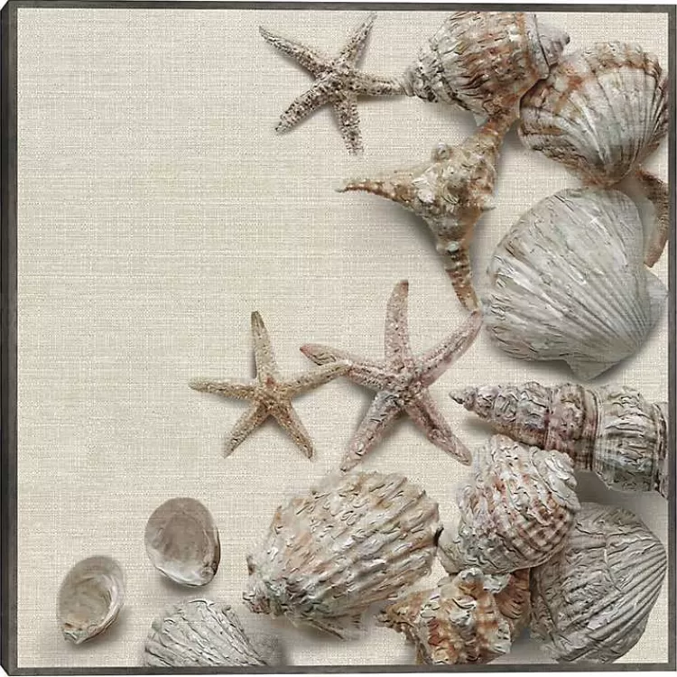 Linen Shell Collection Framed Canvas Art Print>Kirklands Home Online