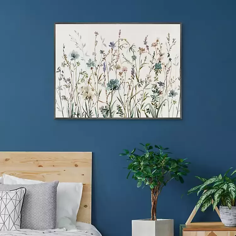 Little Blue Flowers Framed Canvas Art Print>Kirklands Home Sale