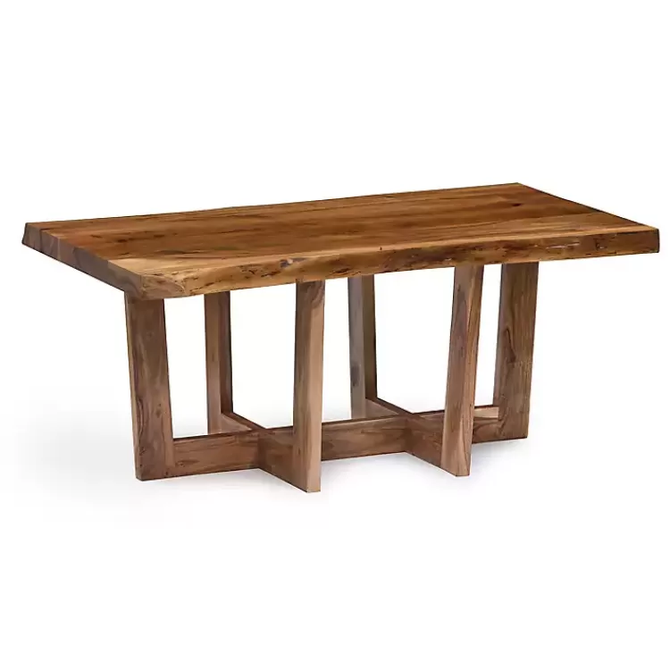 Live Edge Coffee Table with Crossed Legs, 42 in.>Kirklands Home Best Sale
