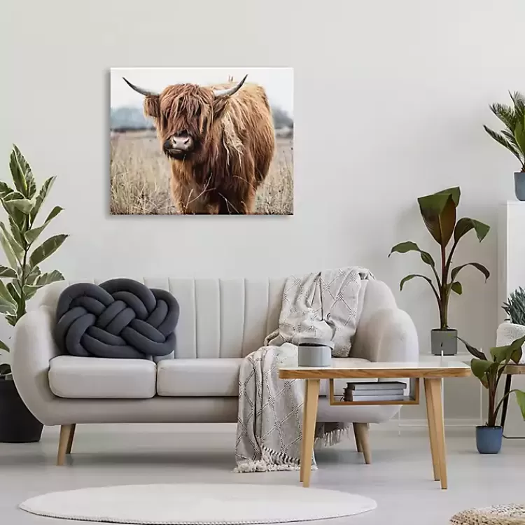 Longhorn in Tall Grass Canvas Art Print, 40x30 in.>Kirklands Home Clearance