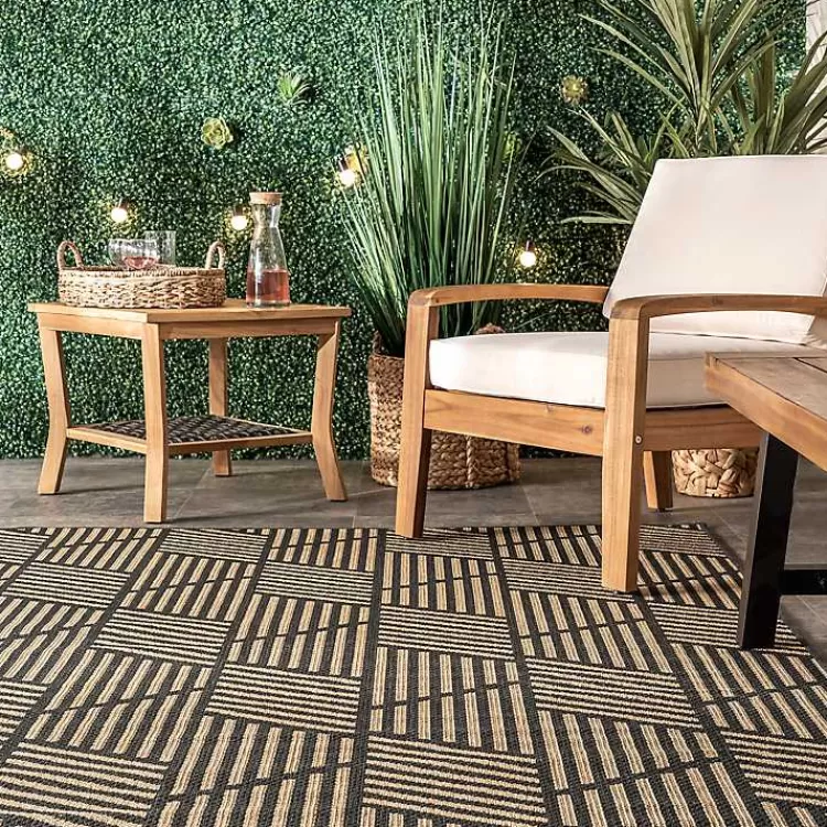 Lori Dark Gray Modern Geometric Outdoor Rug, 8x10>Kirklands Home Fashion
