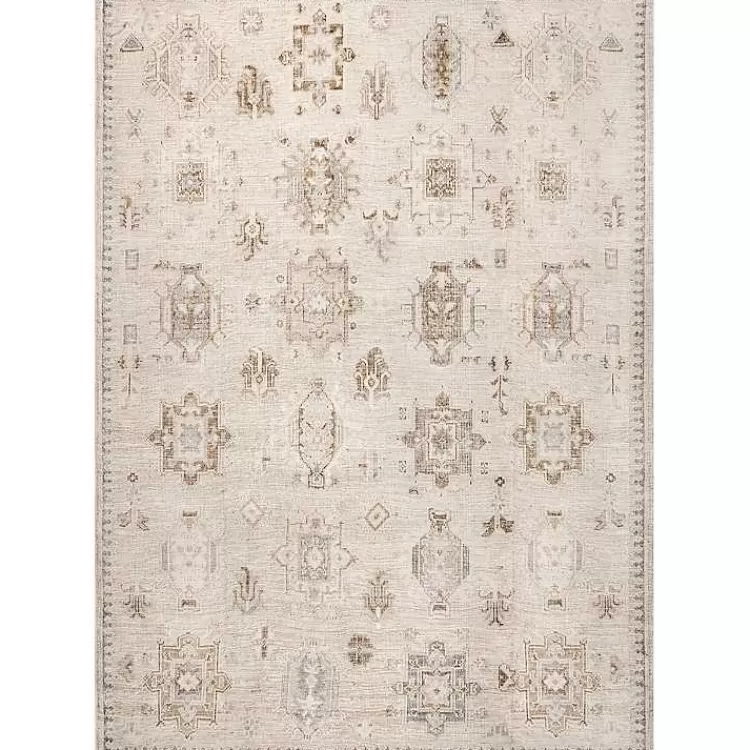 Lottie Cream Vintage Washable Area Rug, 8x10>Kirklands Home Fashion