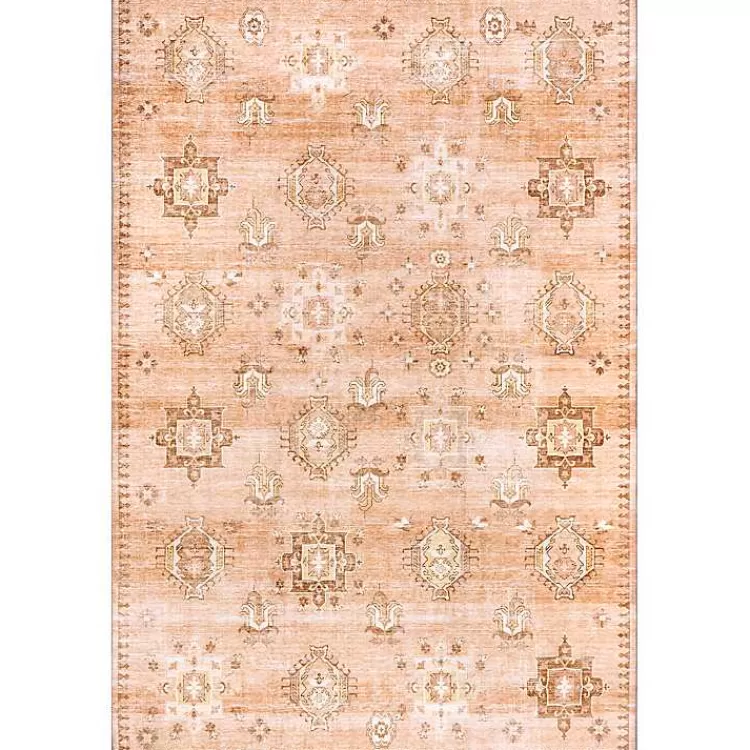 Lottie Peach Vintage Washable Area Rug, 5x8>Kirklands Home Cheap