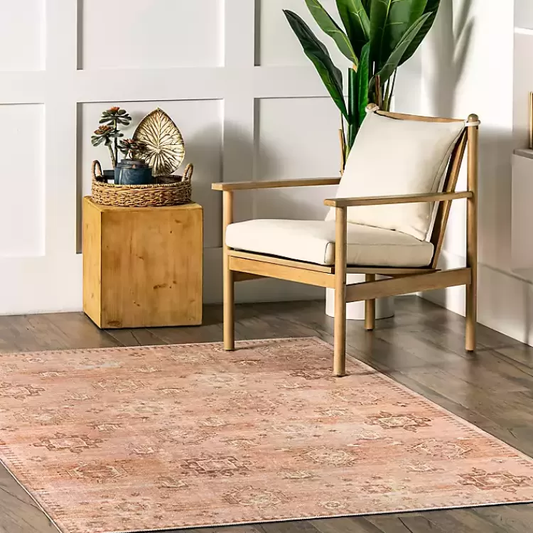 Lottie Peach Vintage Washable Area Rug, 5x8>Kirklands Home Cheap