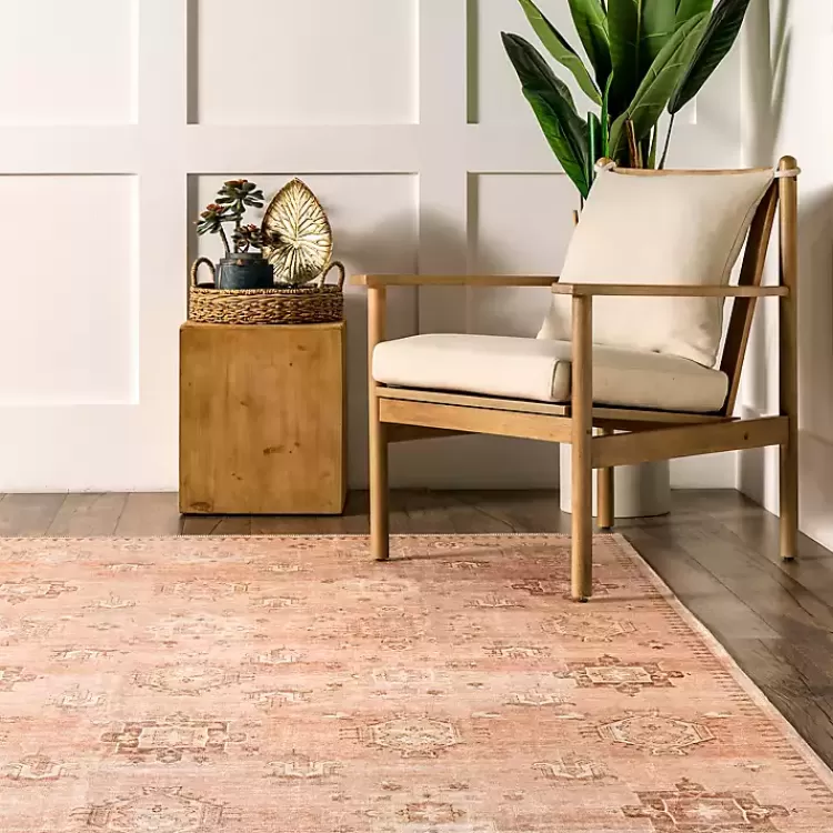Lottie Peach Vintage Washable Area Rug, 8x10>Kirklands Home Flash Sale