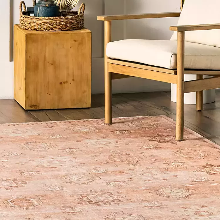 Lottie Peach Vintage Washable Area Rug, 5x8>Kirklands Home Cheap