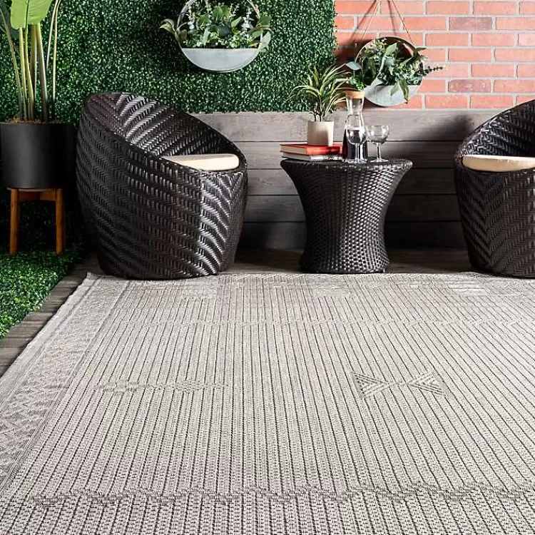 lowden_gray_tribal_outdoor_rug_x_2.webp Lowden Gray Tribal Outdoor Rug, 5x8>Kirklands Home Cheap