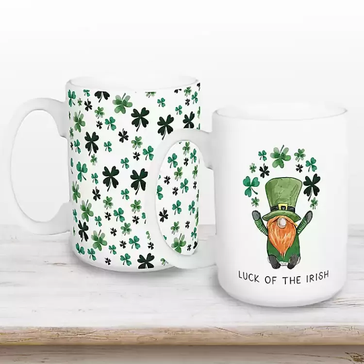 Luck of the Irish Shamrocks Mugs, Set of 2>Kirklands Home Online