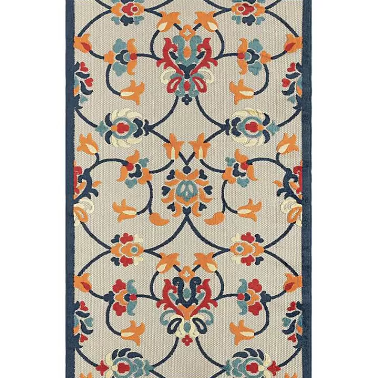 Lyla Multi Floral Damask Indoor/Outdoor Rug, 5x8>Kirklands Home Shop