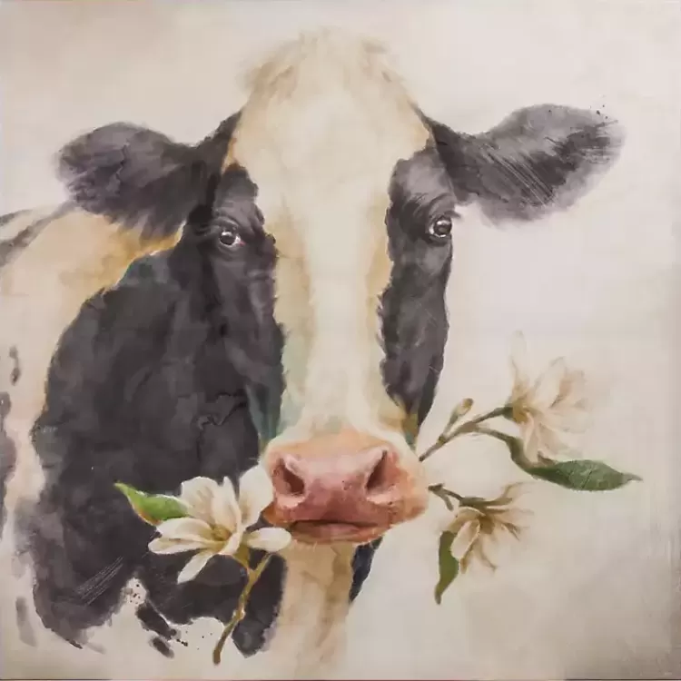 Magnolia Cow Canvas Art Print>Kirklands Home Outlet