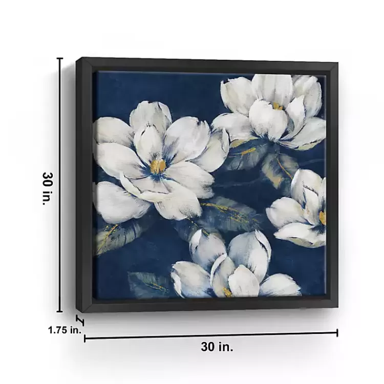 magnolias_indigo_framed_giclee_canvas_art_print_3.webp Magnolias Indigo Framed Giclee Canvas Art Print>Kirklands Home Clearance