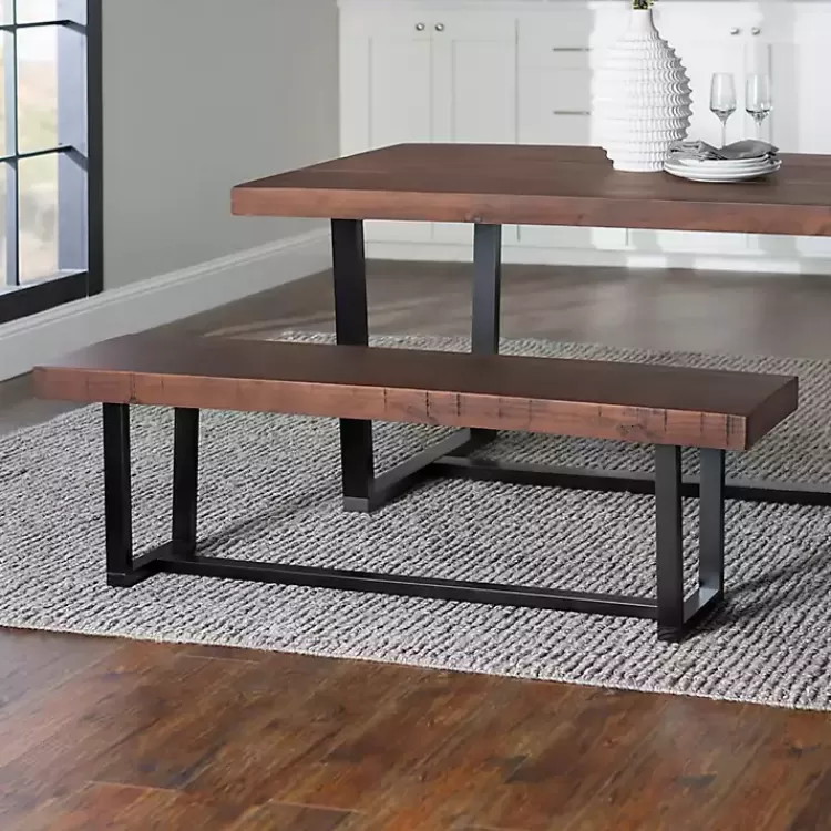 Mahogany Solid Pine Two-Tone Dining Bench>Kirklands Home Best Sale