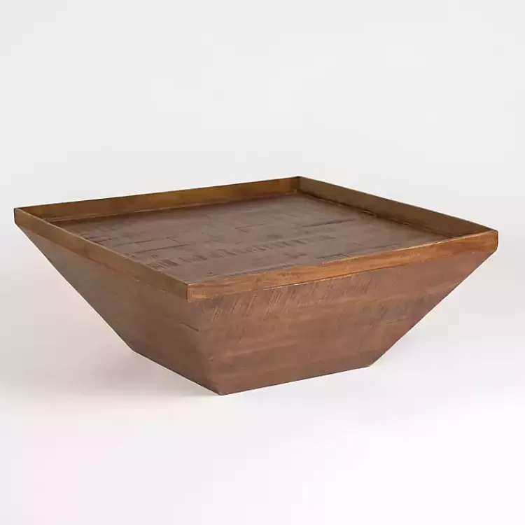 Mango Wood Walnut Angled Square Coffee Table>Kirklands Home Discount