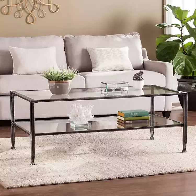 Mara Glass and Metal Coffee Table>Kirklands Home Clearance