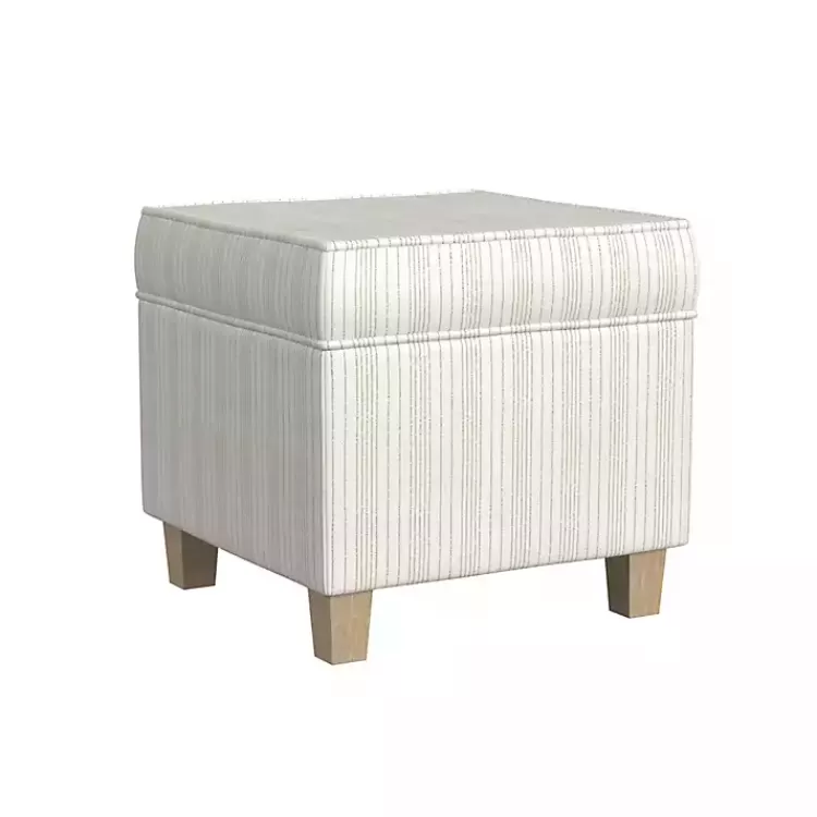Marigold Stripe Upholstered Square Storage Ottoman>Kirklands Home Best Sale