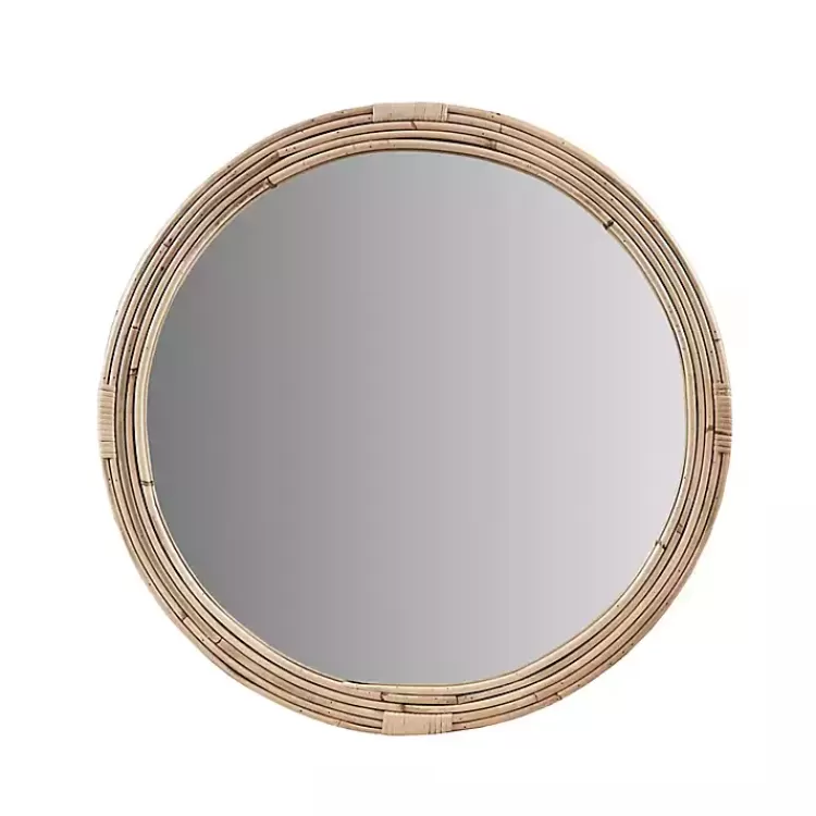 Martha Stewart Natural Round Rattan Wall Mirror>Kirklands Home Outlet
