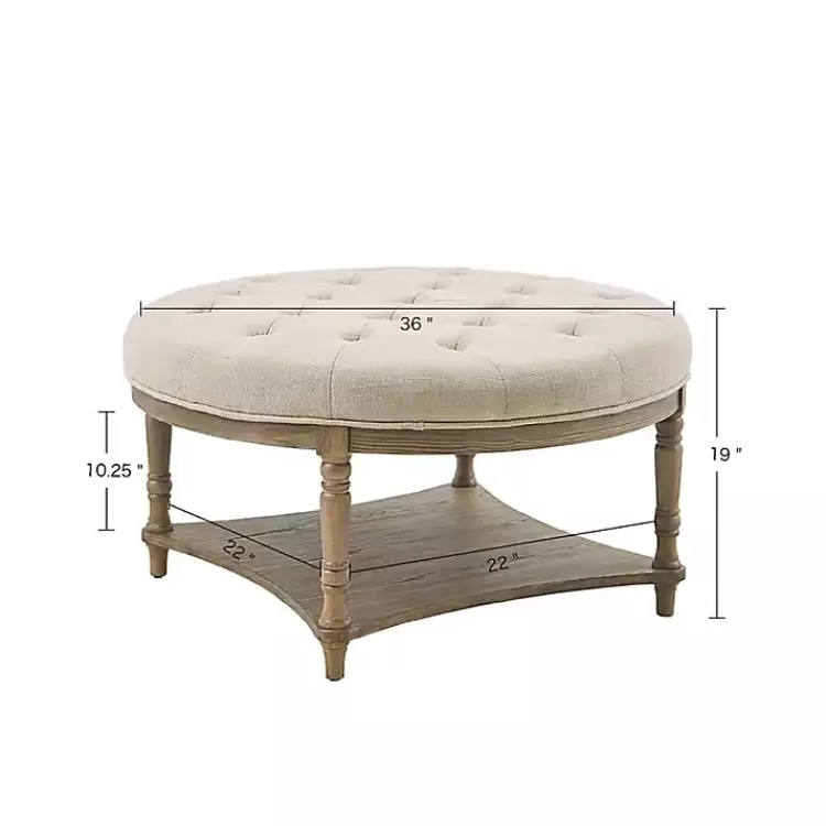 martha_stewart_round_cream_ottoman_with_shelf_4.webp Martha Stewart Round Cream Ottoman with Shelf>Kirklands Home New