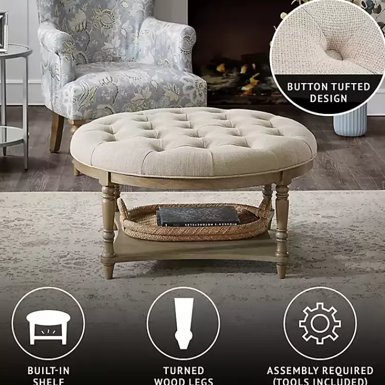 martha_stewart_round_cream_ottoman_with_shelf_7.webp Martha Stewart Round Cream Ottoman with Shelf>Kirklands Home New