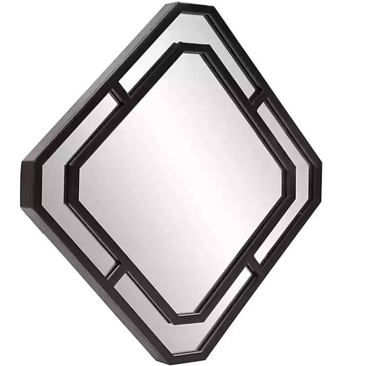 Matte Black Geometric Square Wall Mirror>Kirklands Home Fashion