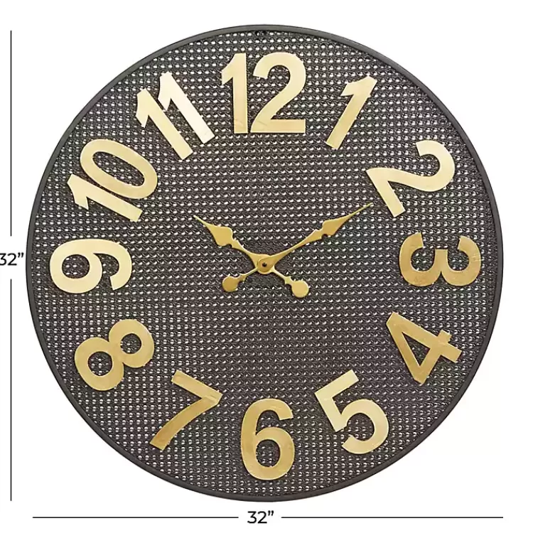 matte_black_iron_wall_clock__in_7.webp Matte Black Iron Wall Clock, 32 in.>Kirklands Home Best