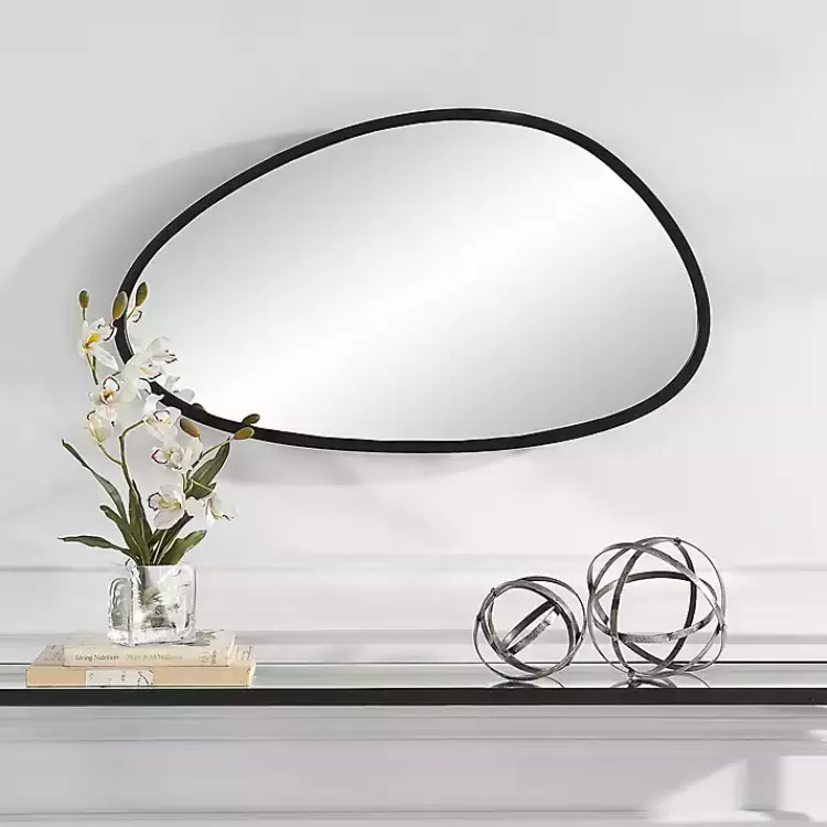 Matte Black Modern Asymmetrical Wall Mirror>Kirklands Home Best