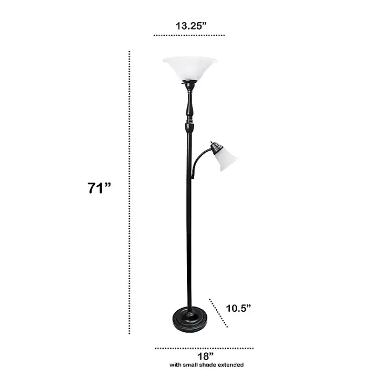 matte_bronze_and_white_reading_arm_torchiere_2.webp Matte Bronze and White Reading Arm Torchiere>Kirklands Home Cheap