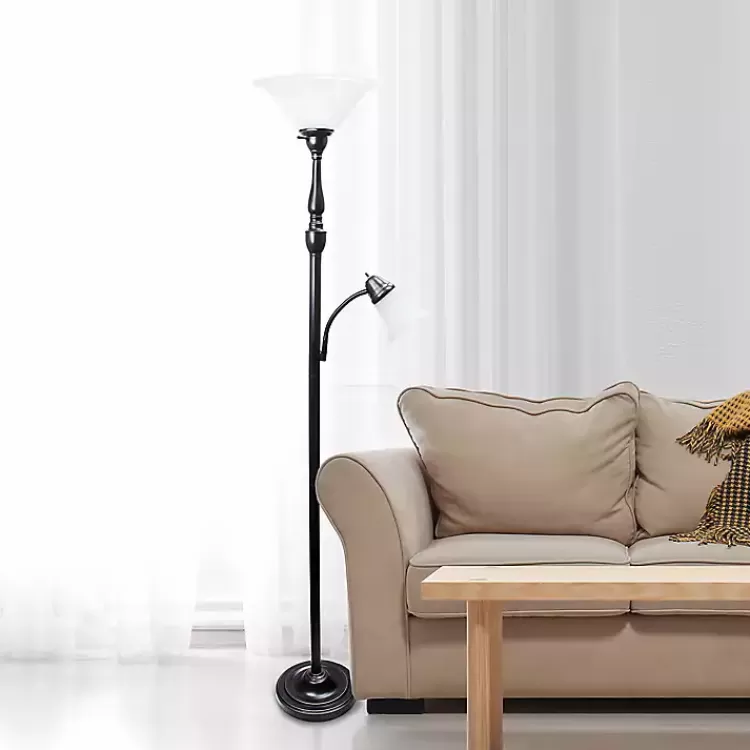 matte_bronze_and_white_reading_arm_torchiere_5.webp Matte Bronze and White Reading Arm Torchiere>Kirklands Home Cheap