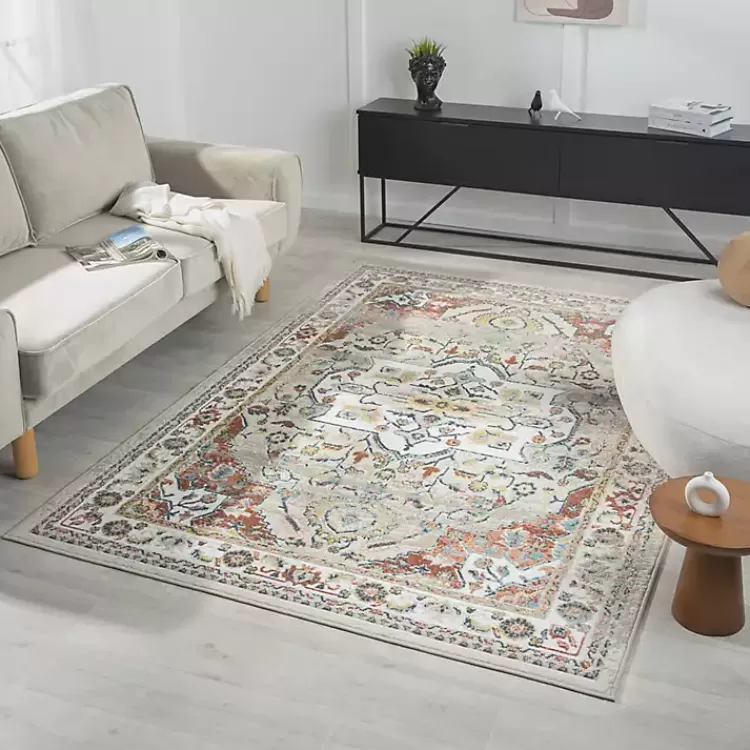 Medallion Ivory Rust Area Rug, 3x6>Kirklands Home Online