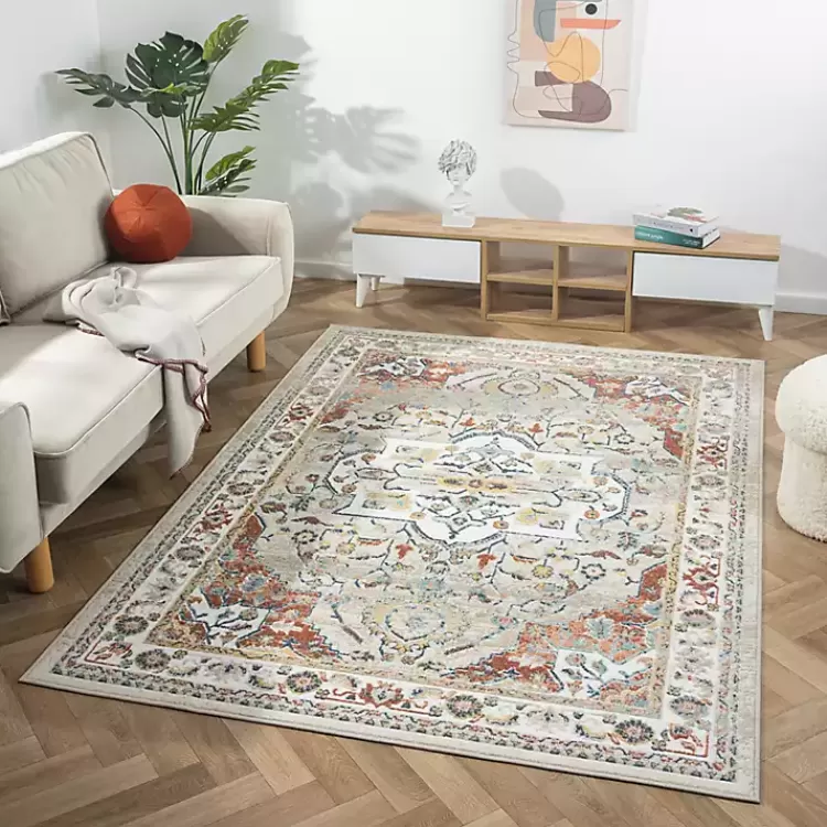 medallion_ivory_rust_area_rug_x_7-1.webp Medallion Ivory Rust Area Rug, 3x6>Kirklands Home Online