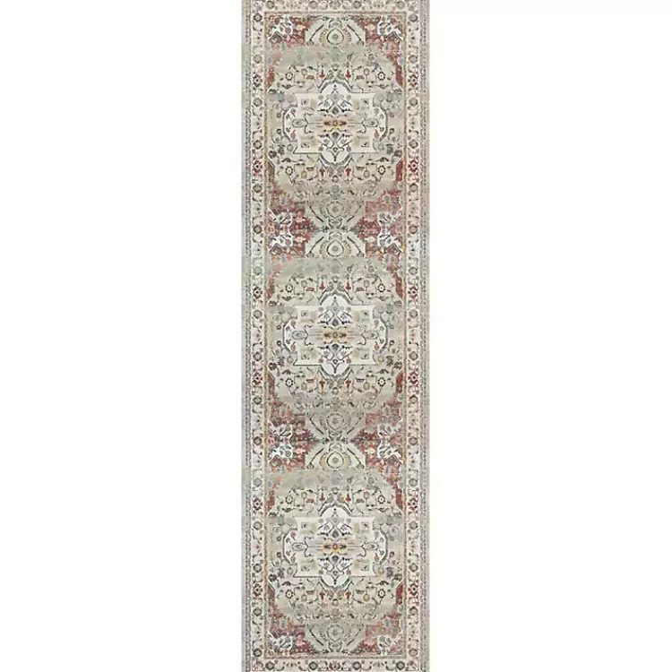 Medallion Ivory Rust Runner, 2x8>Kirklands Home Best