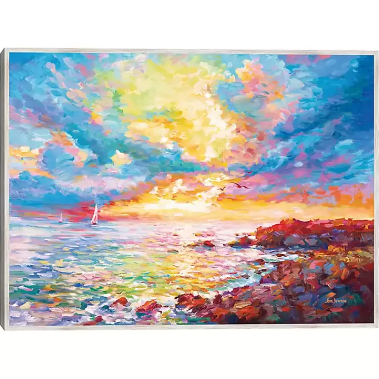 Mediterranean Sunset Framed Canvas Art Print>Kirklands Home Flash Sale