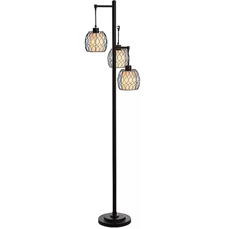 Metal Tiered Woven Cage Robert Floor Lamp>Kirklands Home Sale