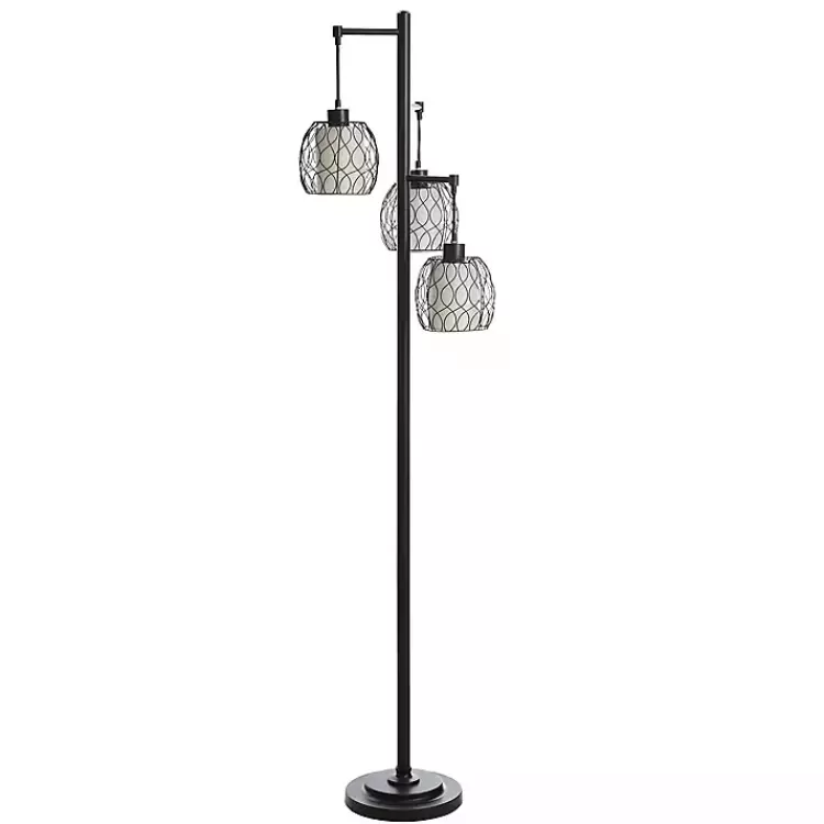 Metal Tiered Woven Cage Robert Floor Lamp>Kirklands Home Sale