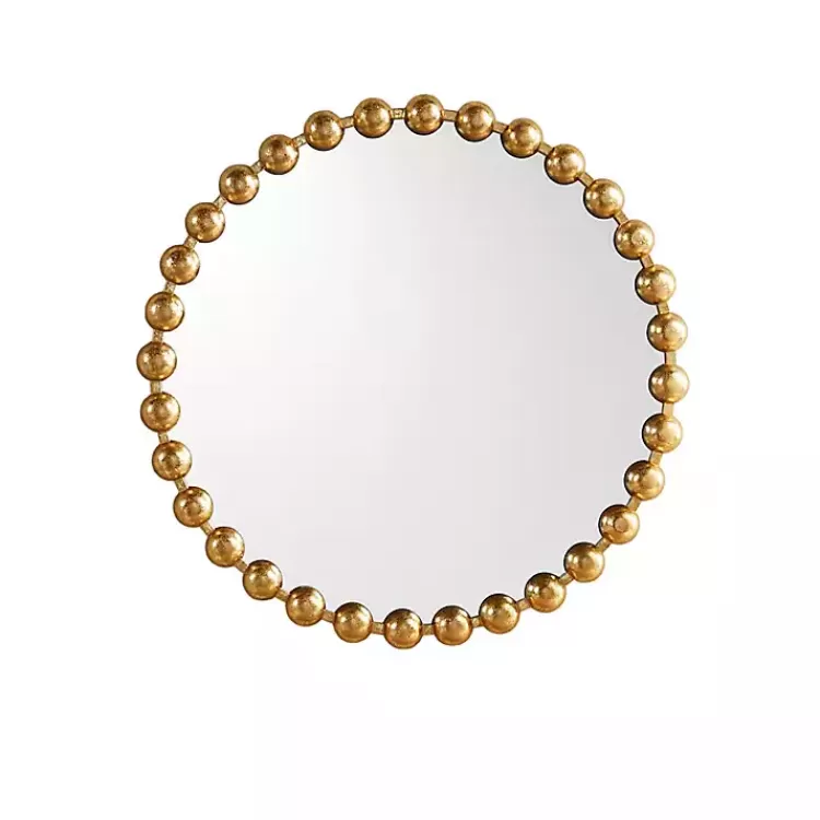 Metallic Foiled Beaded Wall Mirror, 27 in.>Kirklands Home Store