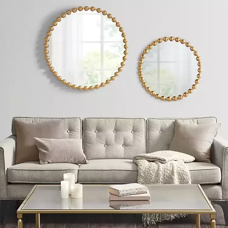 metallic_gold_foiled_beaded_wall_mirror__in_3.webp Metallic Foiled Beaded Wall Mirror, 27 in.>Kirklands Home Store