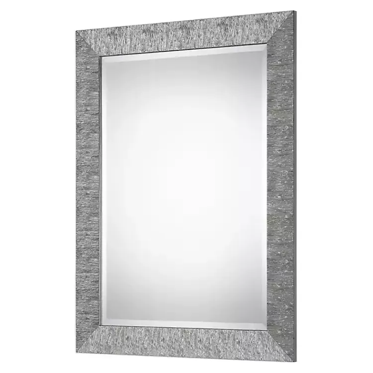 Metallic Silver Textured Frame Wall Mirror>Kirklands Home Hot