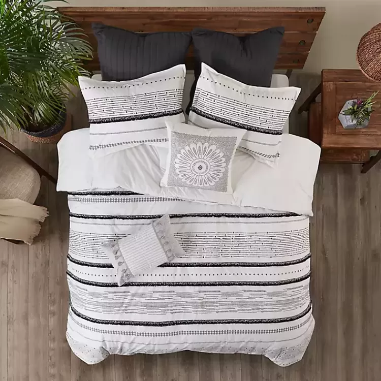 mia_white_striped_pc_king_comforter_set_2.webp Mia White Striped 3-pc. King Comforter Set>Kirklands Home Fashion