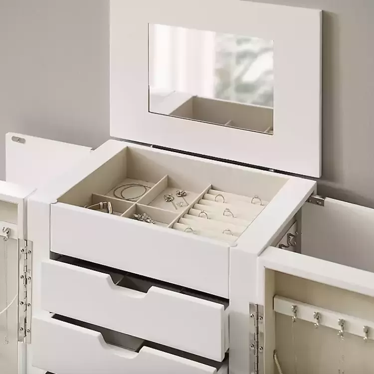 midcentury_modern_white_jewelry_armoire_3.webp Mid-Century Modern Jewelry Armoire>Kirklands Home Outlet