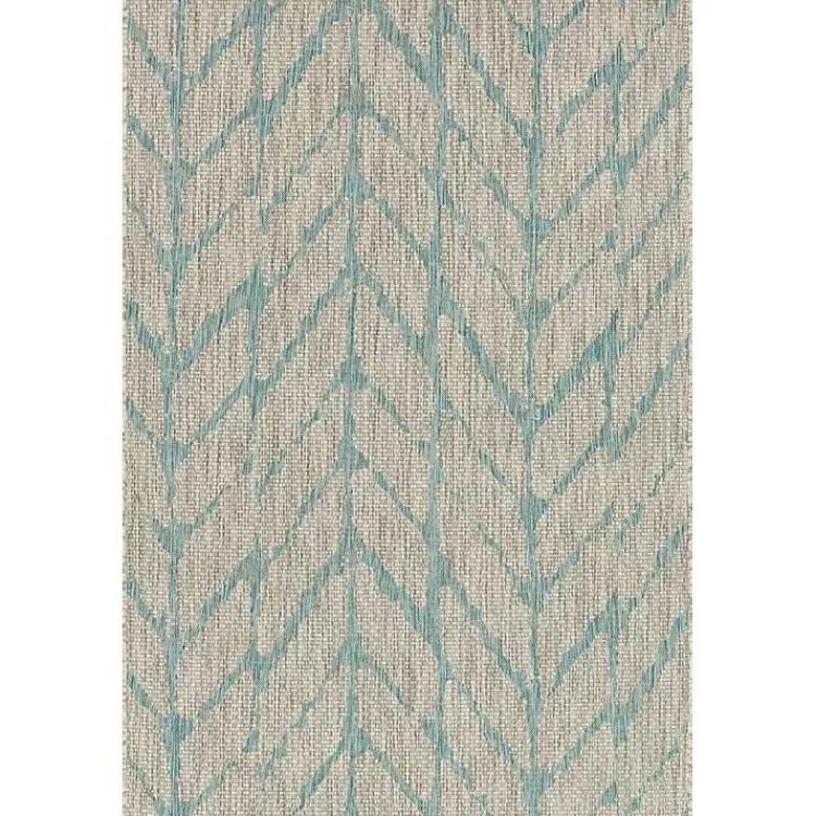 Mist and Aqua Chevron Outdoor Area Rug, 5x7>Kirklands Home Shop