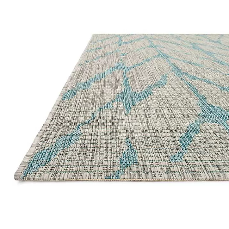 Mist and Aqua Chevron Outdoor Area Rug, 5x7>Kirklands Home Shop