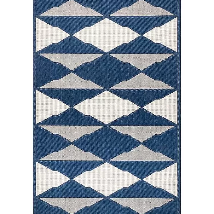Mitchell Blue Geo Diamonds Outdoor Rug, 5x8>Kirklands Home Cheap