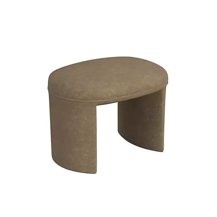 mocha_brown_oval_upholstered_ottoman_2.webp Mocha Oval Upholstered Ottoman>Kirklands Home Outlet