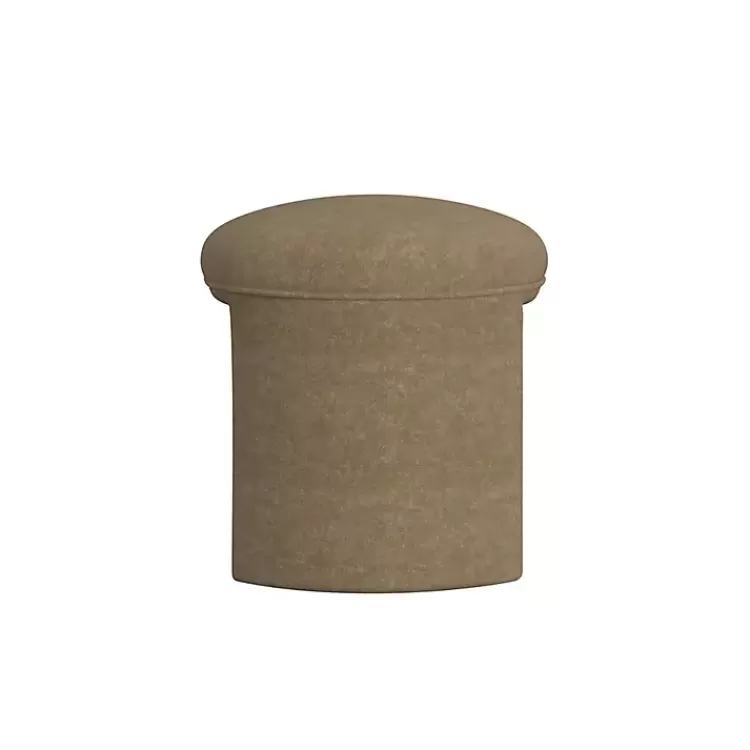 mocha_brown_oval_upholstered_ottoman_3.webp Mocha Oval Upholstered Ottoman>Kirklands Home Outlet
