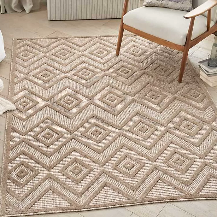 mocha_diamond_outdoor_area_rug_x_5.webp Mocha Diamond Outdoor Area Rug, 6x9>Kirklands Home Sale